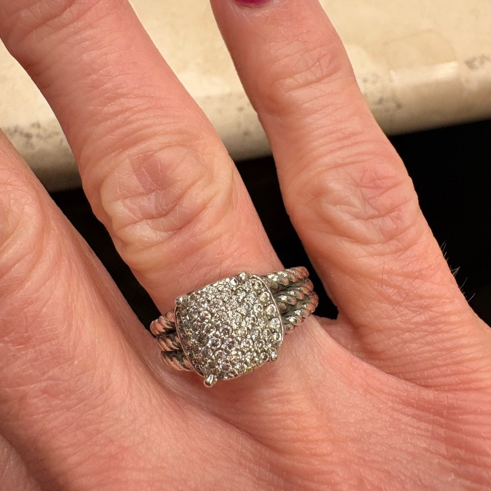 David Yurman .925 Diamond Petite Wheaton Ring